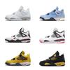 Спортивные баскетбольные кроссовки AJ4 - White Cement, Oreo, Midnight Blue, Унисекс