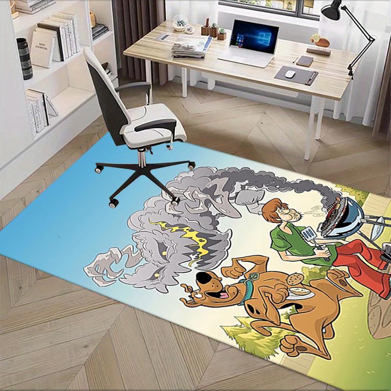Коврик для офисного кресла Scooby-Doo для домашнего офиса, защита пола, нескользящий, коврики для кухонного обеденного стола, ковер для дивана, подарок