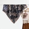 Velvet Double-Sided Herringbone Pattern, Cashew Nut Square Scarf, Retro 90Cm Silk Scarf, Silk Scarf For Women With Temperament Shawl