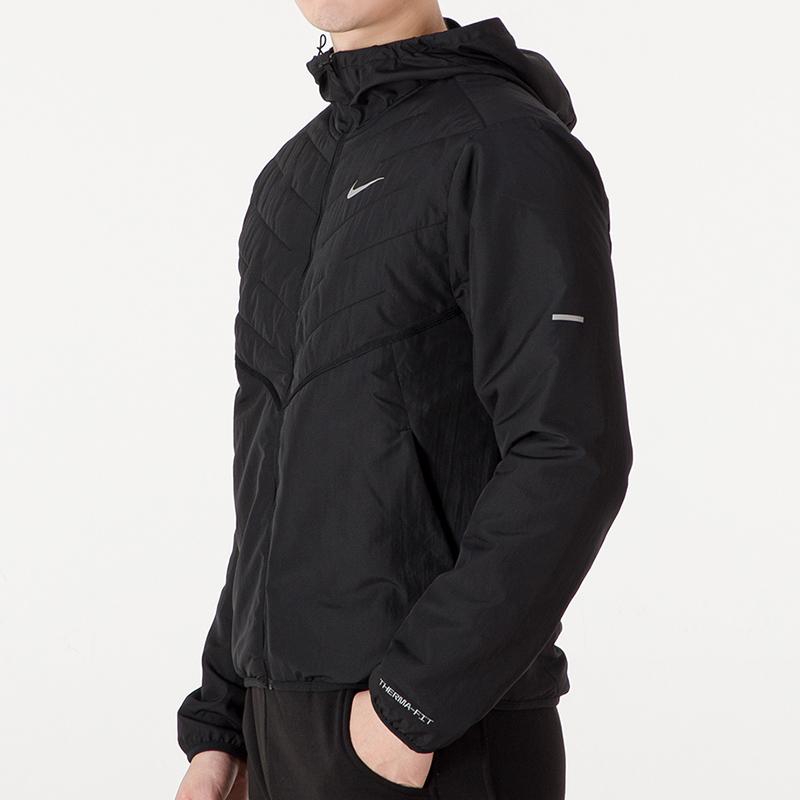 Nike Мужская ветрозащитная куртка с капюшоном для бега и тренировок Therma-FIT Черная DD5645-010