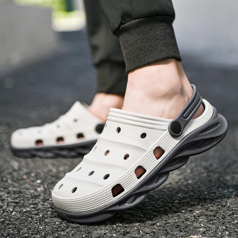 Модная дышащая износостойкая легкая мужская садовая обувь, сандалии, мужские тапочки