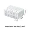 588 Earphone & Cable Organizer: Frosted Desktop Storage Box with Compartments