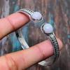 Rainbow Moonstone Gemstone Handmade Solid 925 Sterling Silver J Jewelry Bangle Adjustable