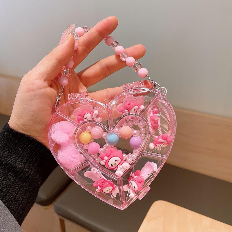 Детский милый мультяшный браслет-цепочка с подвесками-фруктами и Счастливым Драконом - Подарочная коробка на День Рождения