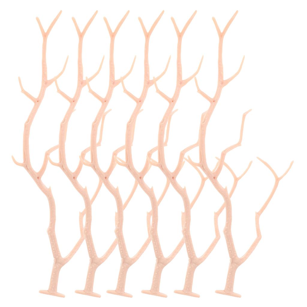 6Pcs Artificial Coral Branches Decorative Tree Twigs Halloween Decor DIY Craft Stems Home Table Decorations DIY Tree Twigs