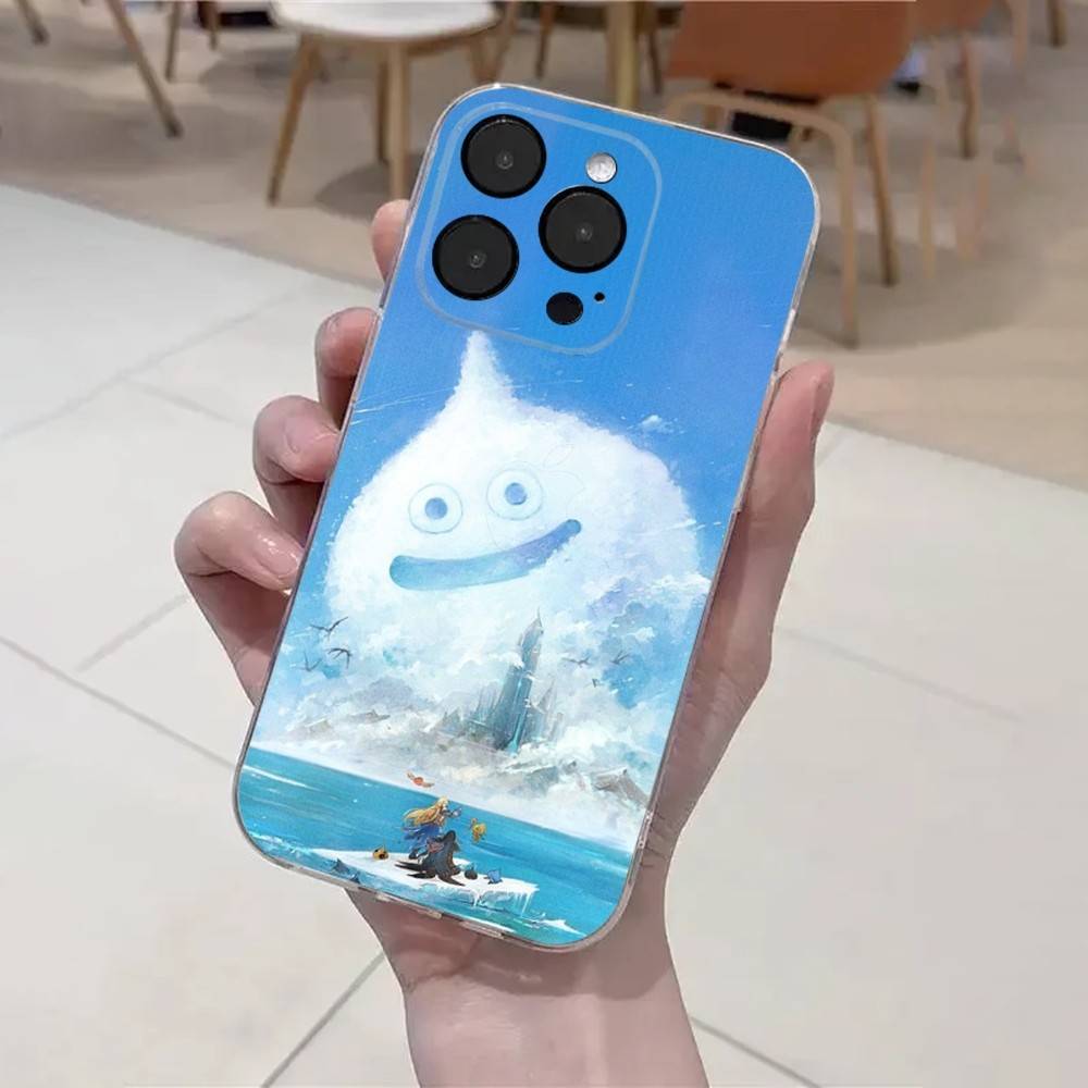 Чехол для телефона D-Dragon Quest Slime для iPhone 16,15,14,13,12,11 Plus,Pro,Max,XR,XS,X,7,8 Plus,SE,Mini Прозрачный Мягкий Чехол