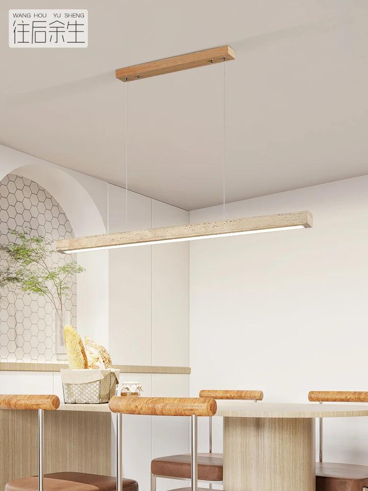 Подвесной светильник из камня с длинной полосой, однолинейный светильник для ресторана, гостиной, офиса, кабинета, стола, светильника из дерева