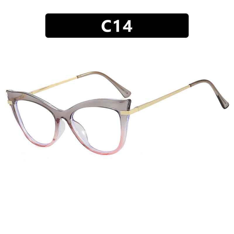 Cat's eye flat mirror ins Internet celebrity anti-blue light glasses frame European and American personality trend Spice girl plain glasses frame