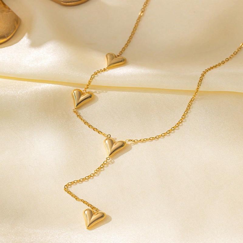1 шт. Подвеска-ожерелье в форме сердца из нержавеющей стали с золотой кисточкой, идеальный аксессуар для женщин для ношения на пляже, подарок на День матери
