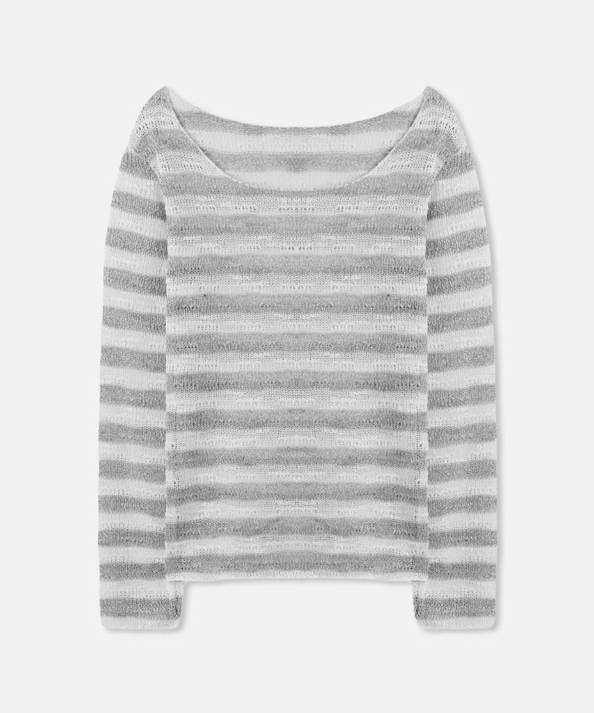 MIXXO Boat Neck Striped Knit_Miwkag50Ms