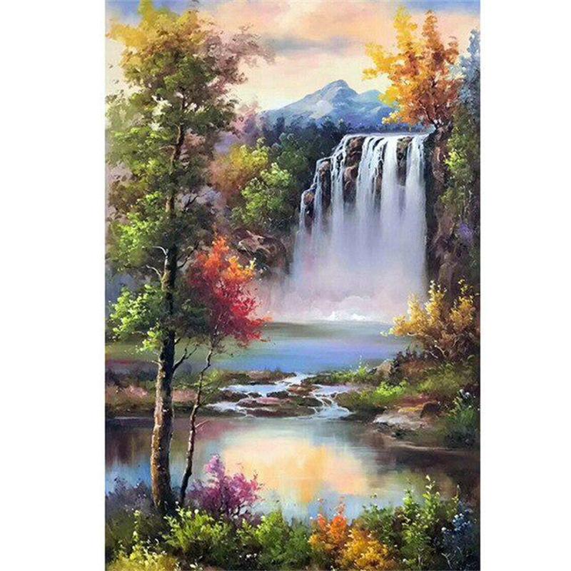 5D DIY Алмазная картина Горный пейзаж Алмазная вышивка Набор для вышивки крестом Горный хрусталь Мозаика Домашний декор