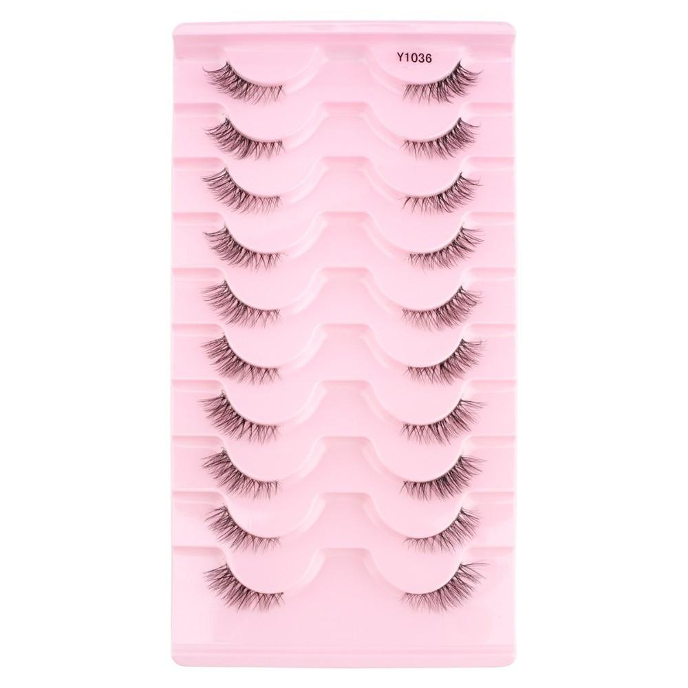 10 Pairs 7-10MM Thick Fluffy False Eyelashes Black Dense Fake Eyelashes DIY Lashes Extension  Party