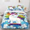 3D Unicorn Printed Bedding and Pillowcases 2 or 3 Girls' Room Bedding DE135 * 200 Full Size Soft and Quick Drying Home Decoration