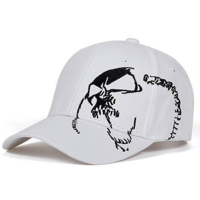 1PC Skull Punk Fashion Embroidery Baseball Cap Cotton Snapback Bone Hat Hip Hop Cap Men Women Dad Hat