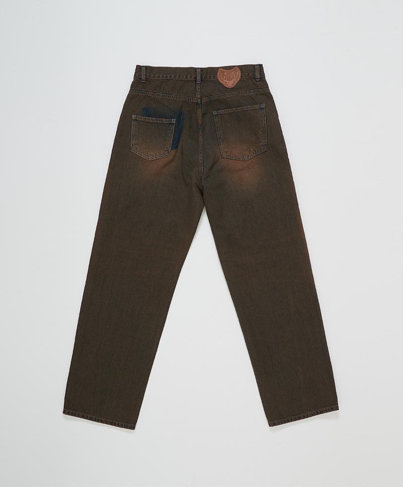NUUKFITTER Color Dyeing Wide Jeans [Brown]