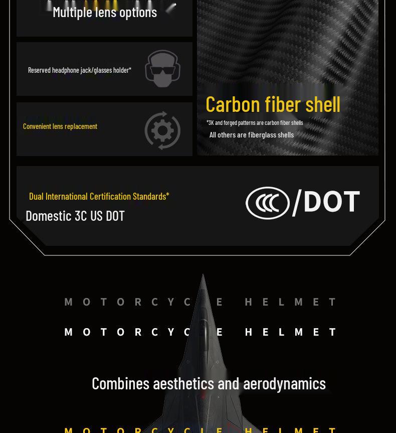 AD Ретро Мотошлем из Углеродного Волокна и Стекловолокна для Круизера, Скутера и Мопеда