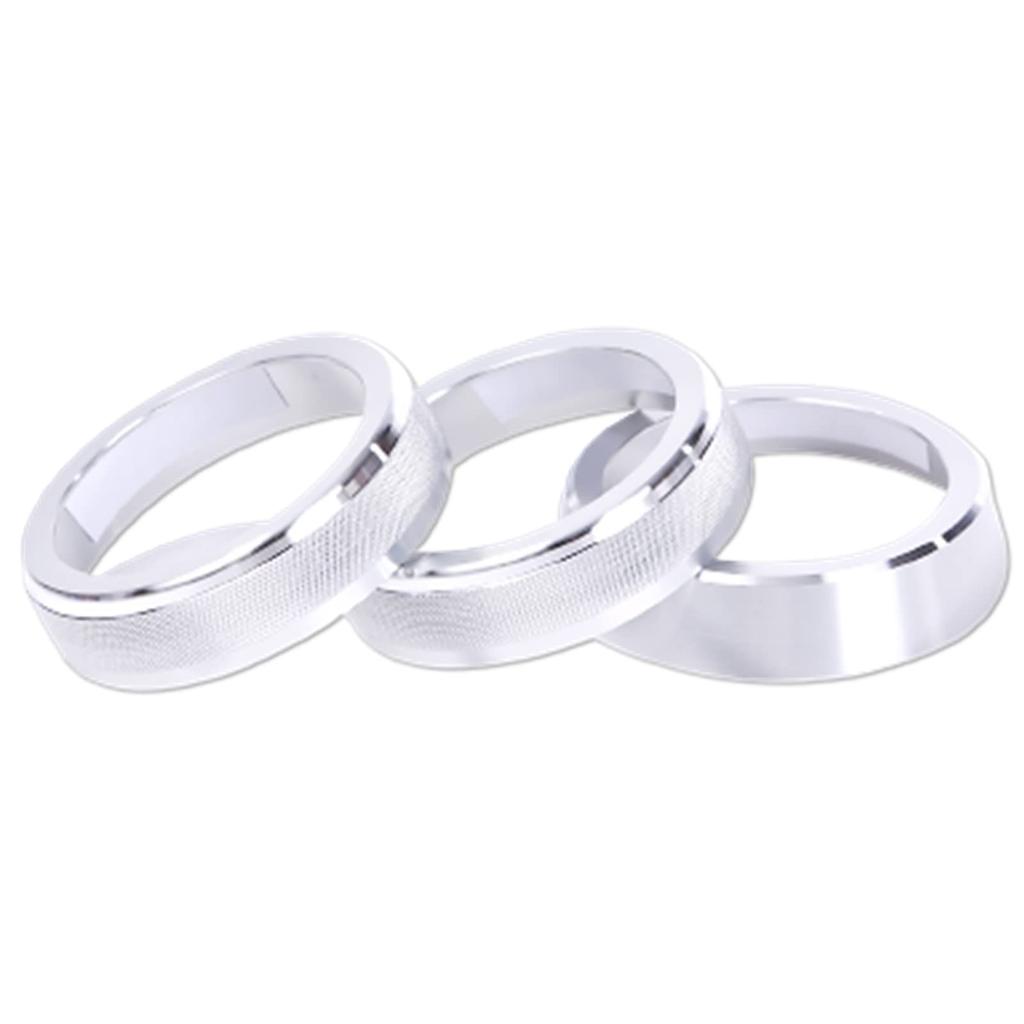 Rubonarie Gymny Air Conditioning Dial Cover, Air Conditioning Dial Ring, Interior Panel, Accessory, 3P Set (Silver)