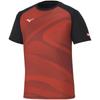 Теннисная игровая футболка с коротким рукавом JTTA XL, U-образный вырез, унисекс, влагоотводящая, быстросохнущая, сертифицированная, 82JAA104, черно-красная,