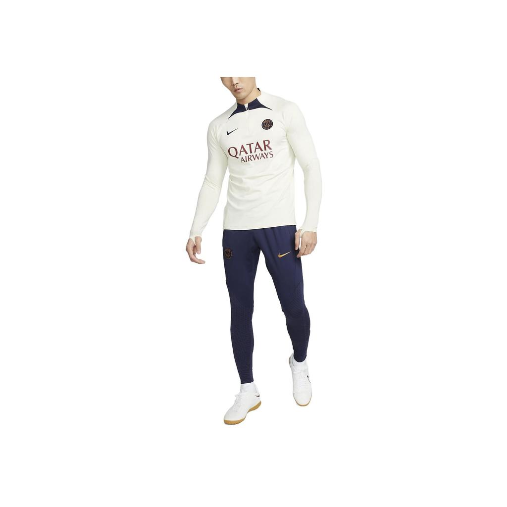 Nike Paris Saint Germain повседневная спортивная футболка с круглым вырезом и длинным рукавом для мужчин, топы цвета Off-White DX3108-116