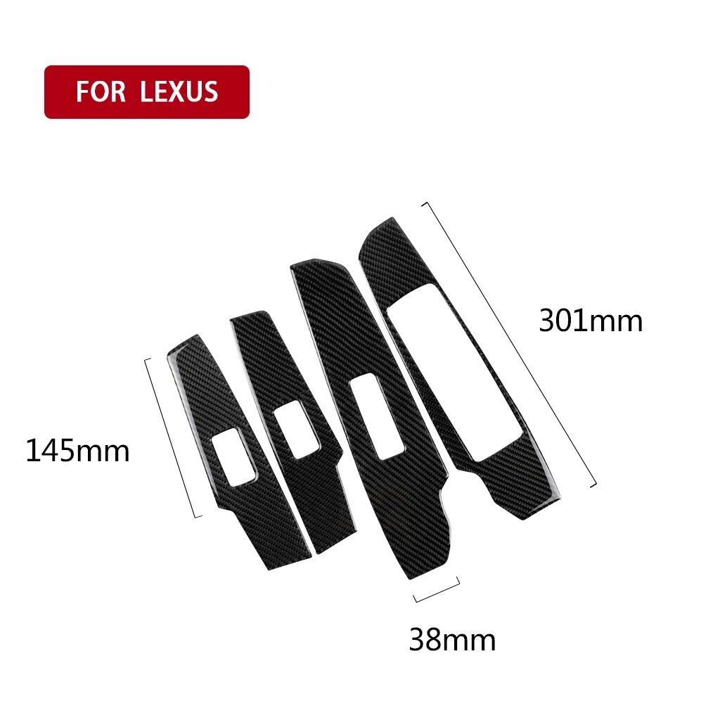 4pcs Car Window Lift Panel Decoration Cover Trim Sticker Decal Carbon Fiber for Lexus IS250 2013- Car Interior Accessories