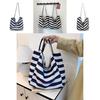 Стильная корейская холщовая сумка-тоут в полоску с цветными блоками, большой вместимости для покупок