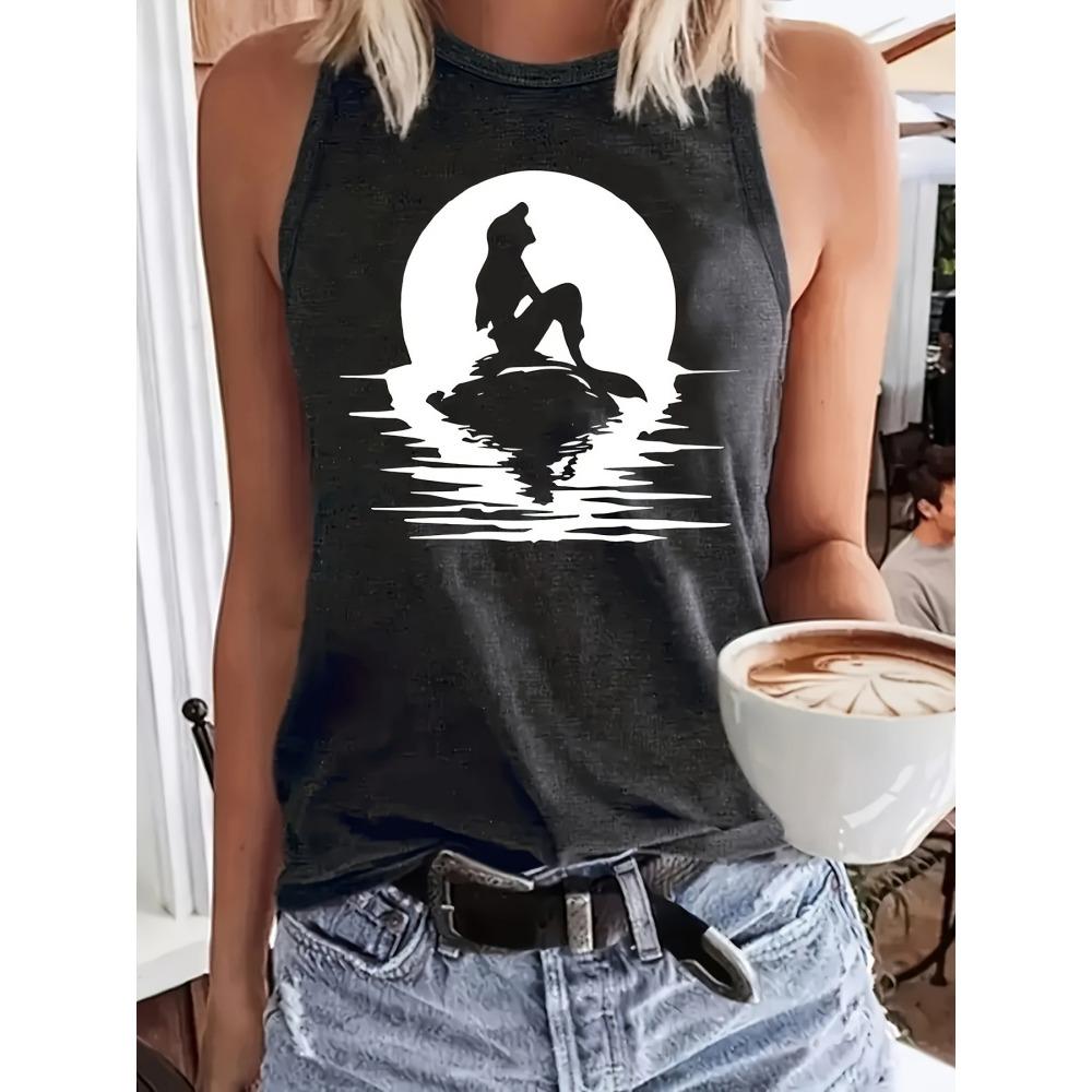 2025 Лето Повседневная женская футболка без рукавов с красочным принтом букв, женская жилетка, городская уличная женская модная майка