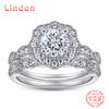 Lindon Classic 925 Sterling Silver Zircon Ring Ladies Jewelry Wedding Promise Party Gift