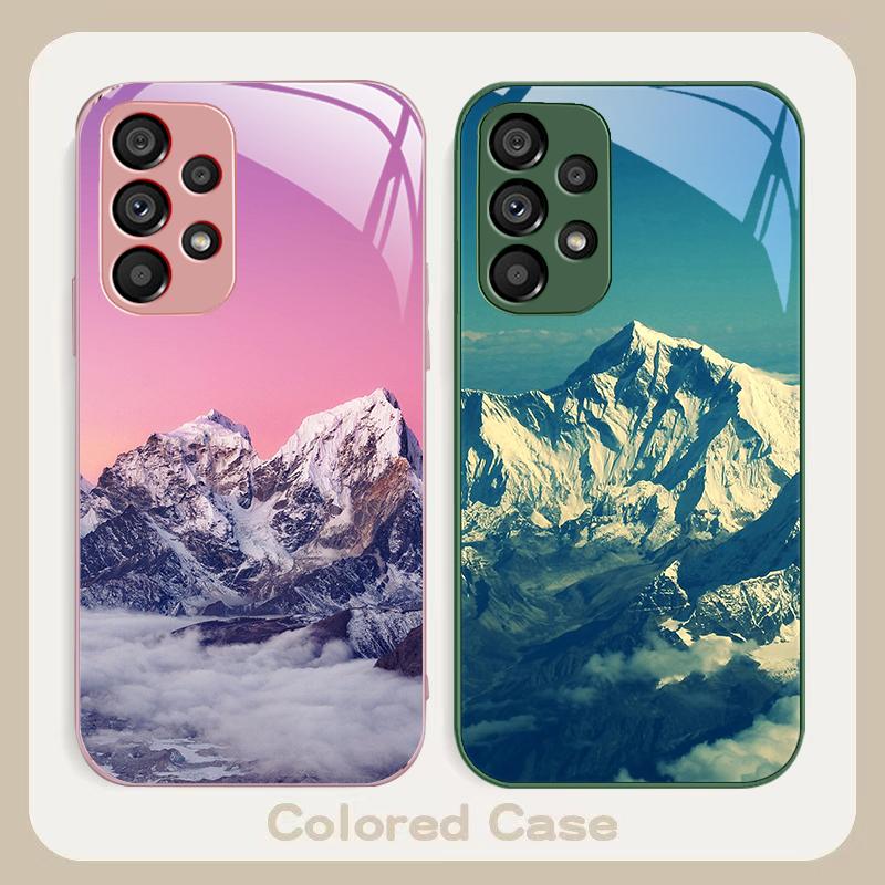 Пейзаж снежной горы Для Samsung S8 S9 S10 S20 Ultra S21 Pro S22 Plus S23 FE S24 Ultra S25 Edge S25Ultra Стеклянный чехол для телефона