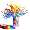 Artistic Straws With Curved Colored Shapes,Creative Multi-Purpose Straws