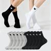 5 Pairs Men Love Heart Socks Casual Ribbed Crew Socks with Black White Hearts Breathable Sweat-Absorbent Athletic Socks for Sports Running