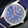 USED AUTHENTIC HMT JANATA INDIAN HAND-WINDING BLUE DIAL WATCH A430034-2 R101-a430034