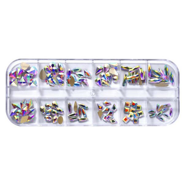 May Brown Self AB Nail Stone Parts, Opal, 3 Sets