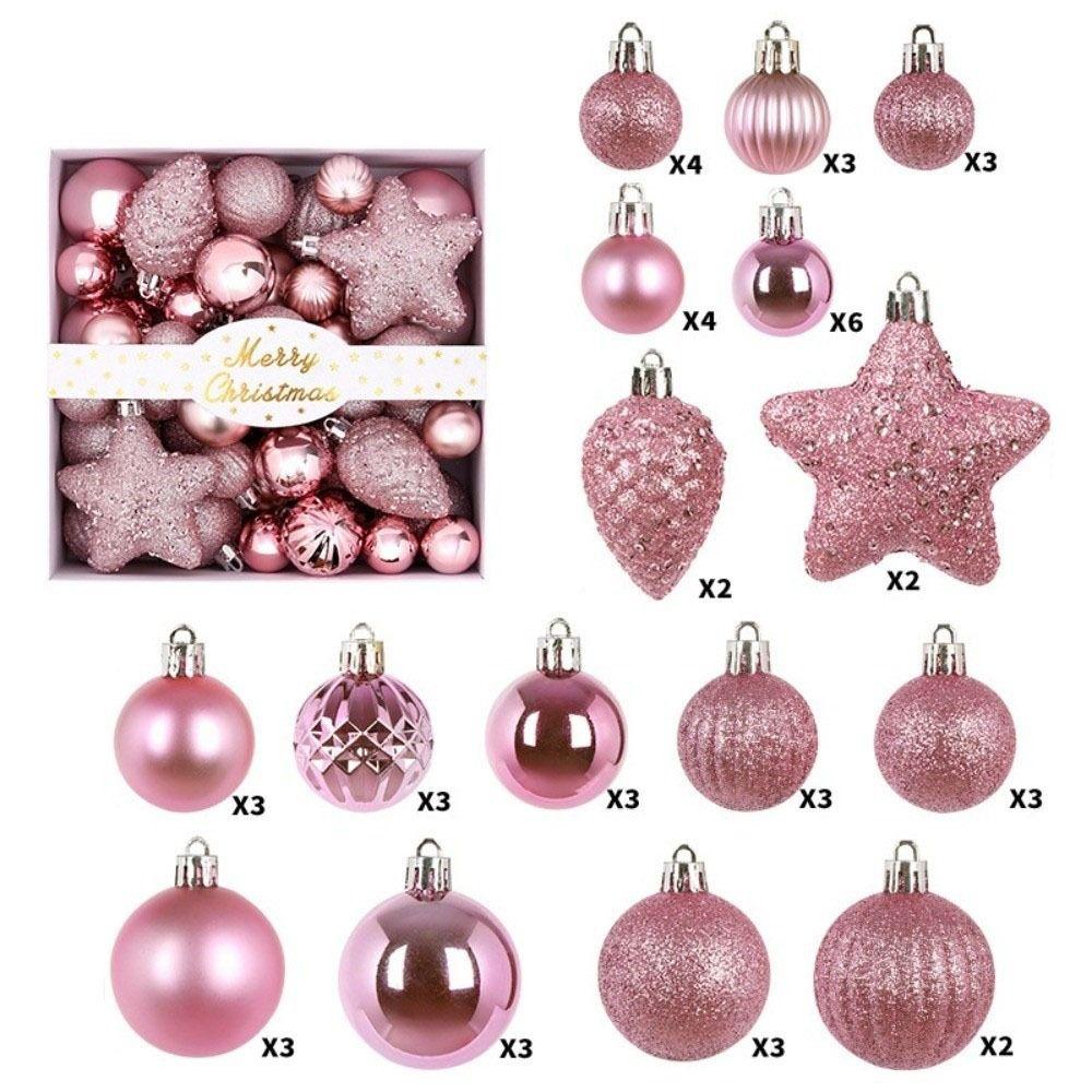 50Pcs/Set Star Xmas Tree Hanging Balls Shatterproof Christmas Tree Decoration Festival Ornament
