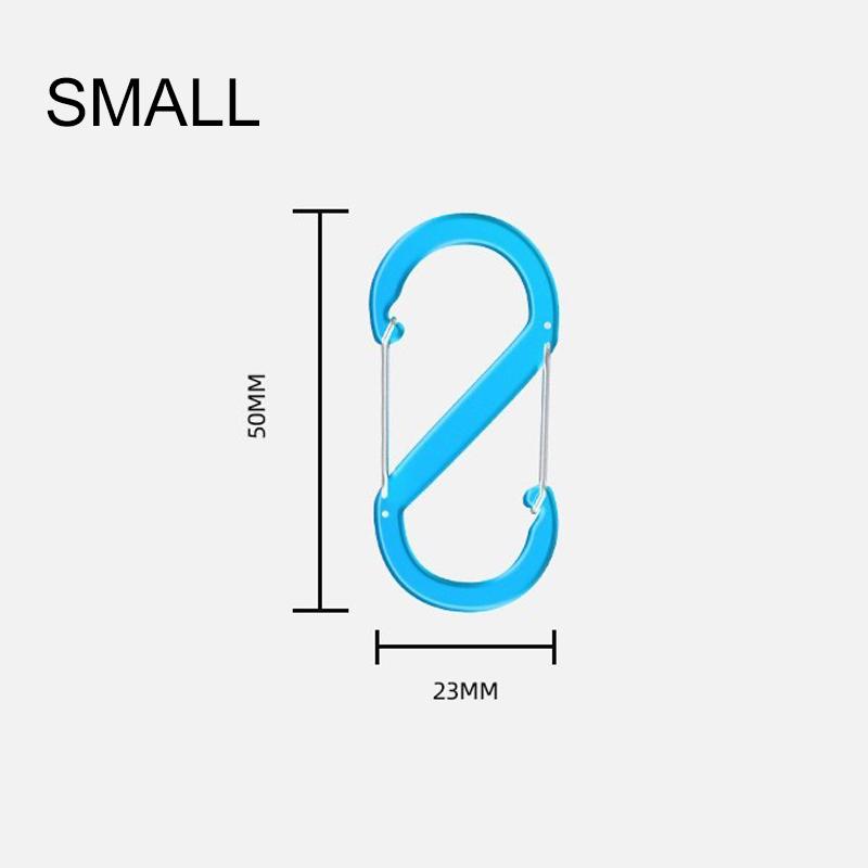 S-образный двойной карабин, брелок, замки-молнии для рюкзаков, карабин, скользящий замок, алюминиевый сплав, большой, средний, маленький карабин для кемпинга
