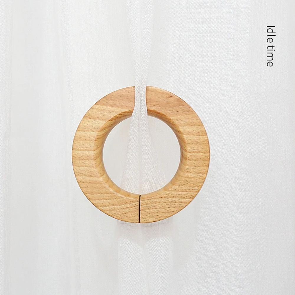 Rotating Window Screen Ring Wood Curtain Tieback Creative Curtain Strap for Bedroom