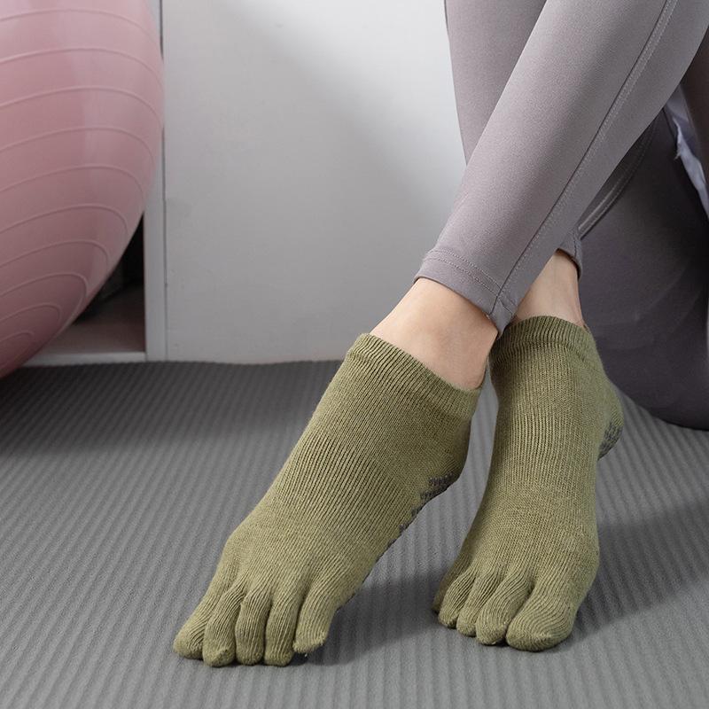 Носки ToeSox с открытой спиной, нескользящие, для йоги и пилатеса, с пятью пальцами — всесезонное качество