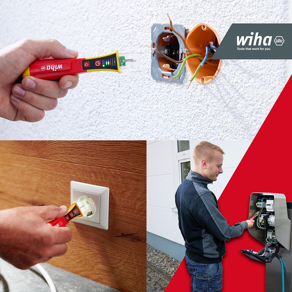 Детектор напряжения Wiha SB Красный Желтый 255-13 12-1.000В (43797)