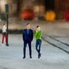 2 штуки 1/64 Фигурки женщин и мужчин Декорация для диорамы и макета Ручная роспись Фигурок