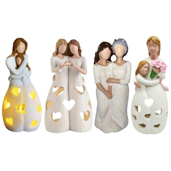 Светодиодный светильник в форме свечи с полым узором «Любовь», лампа для создания атмосферы в гостиной, теплая на ощупь, из смолы, для дома