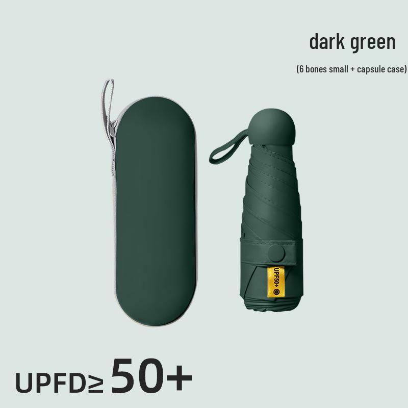 Компактный складной зонт с защитой от УФ-лучей и черной подкладкой