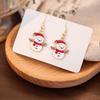 Santa Claus Asymmetric Earrings Festive Atmosphere Niche Cute Exquisite Cartoon Snowman Earrings
