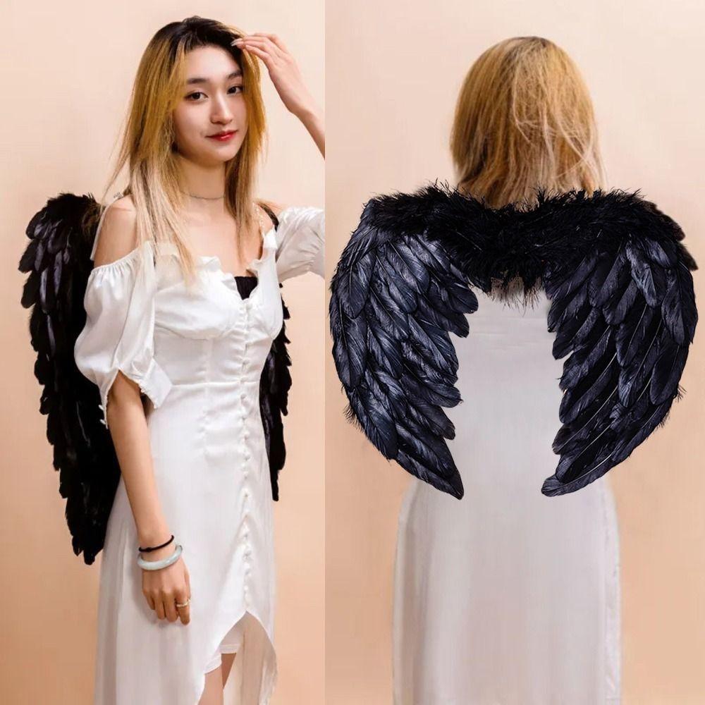 Handmade Feather Wings White Angel Wings Creative Cosplay Little Wings Party