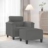 VidaXL Armchair with Footrest Dark Grey 60 Cm Microfibre Fabric, Sofa, Armchair, TV Armchair, Single Sofa, Sofa, 3201227