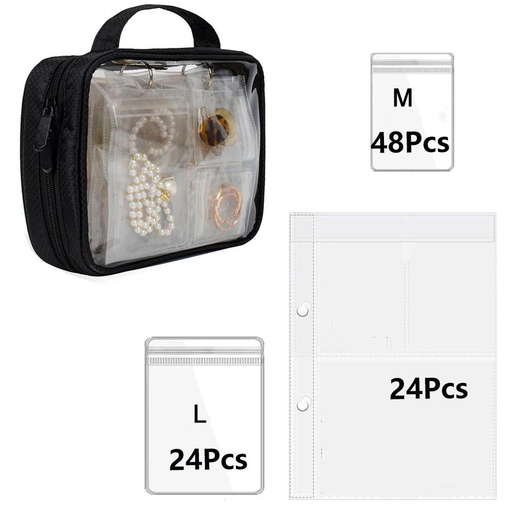 Dust-proof Clear PVC Jewelry Organizer Sealed Earring Holder Necklace Ring Packing Bag Travel