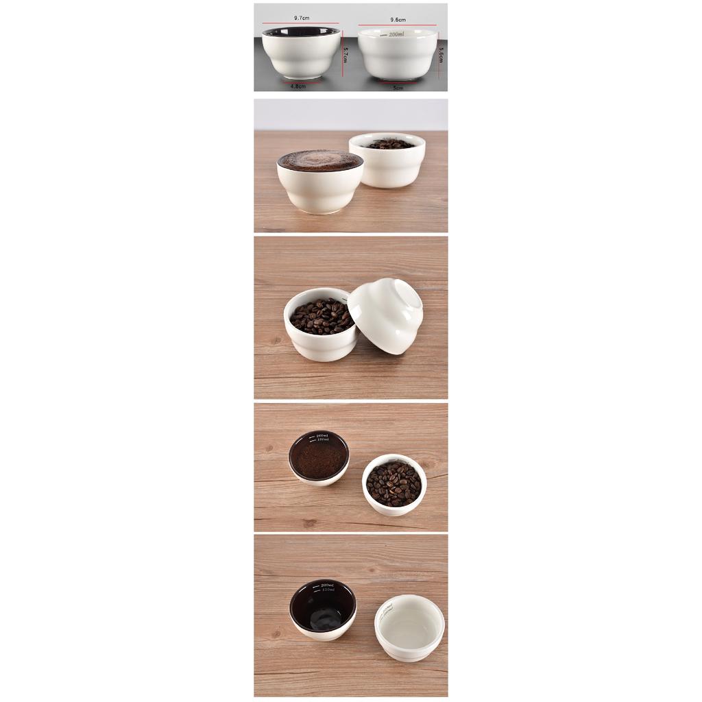 Espresso Coffee Cupping Cup 200ml Ceramics Measuring Bowl Coffee Competition Baking/Cooking/Dry Ingredients/Liquid