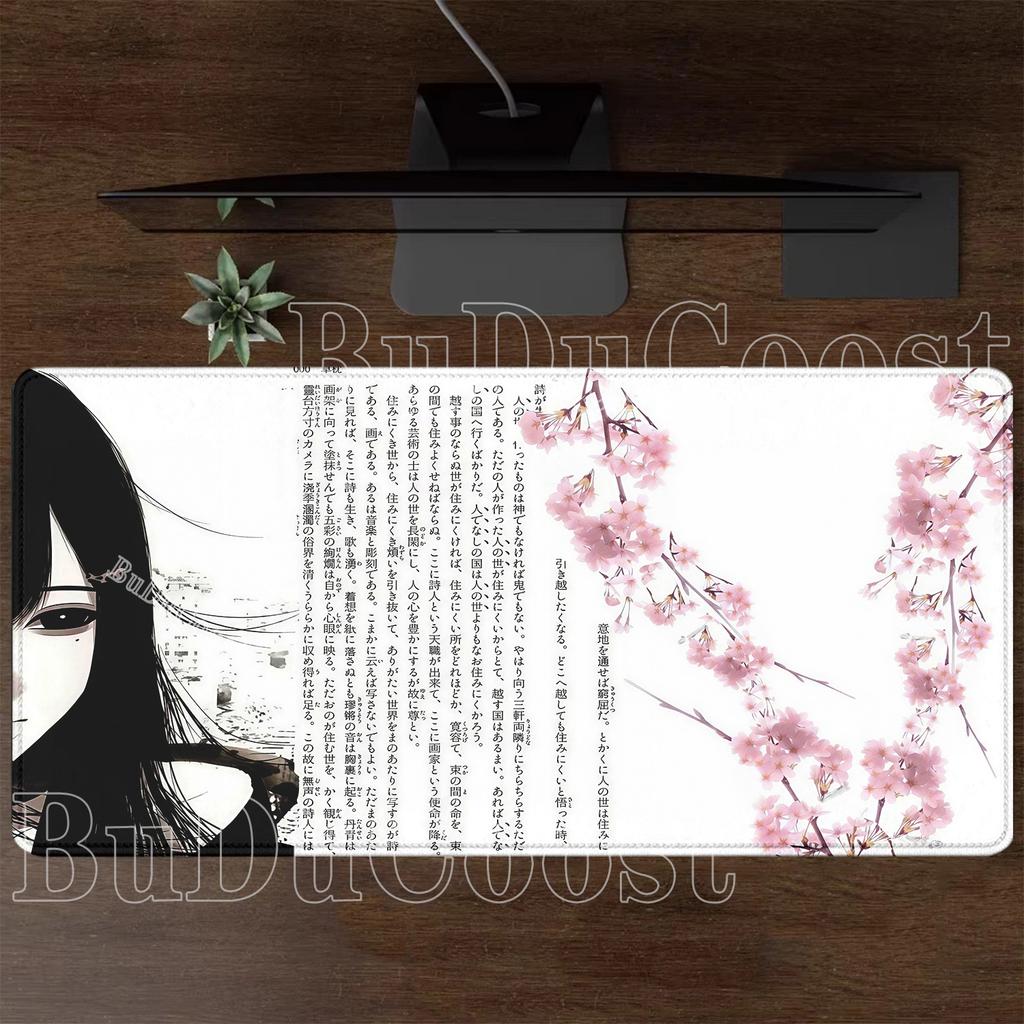 Anime girl Mousepad Aesthetics Angel Mouse Pad Office Keyboard Office Accessories E-Sports Carpet HD printing overlock Desk Mat