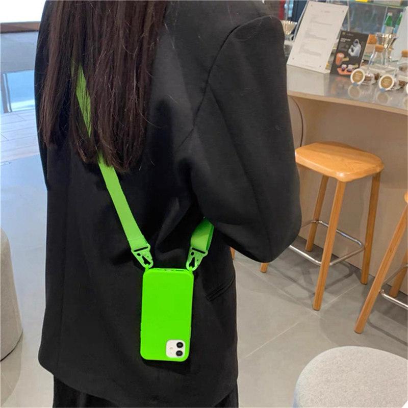 Мягкий силиконовый чехол-цепочка на шею для iPhone 16 15 Plus 14 13 12 11 Pro Max Mini X XS XR 8 7, чехол для шнура на шею