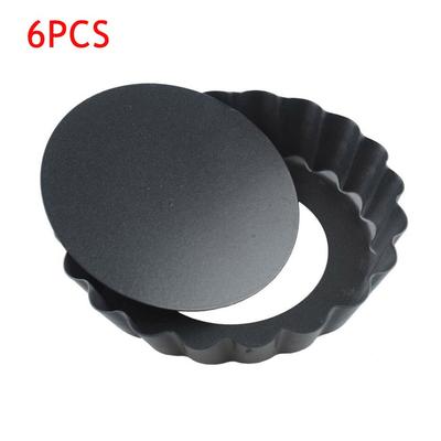 6 шт. мини-тарт с антипригарным покрытием, кухонный инструмент «сделай сам», съемный нижний круглый противень