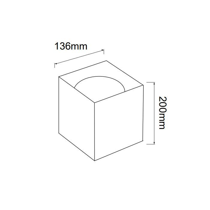 Plafonnier LED carré 10W 700lm 4200K Noir XL