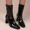 Массивные женские ботильоны из кожи, элегантные туфли на высоком каблуке, тренд 2025 года, дизайнерские зимние ботинки челси, модные готические туфли-лодочки Botas Mujer